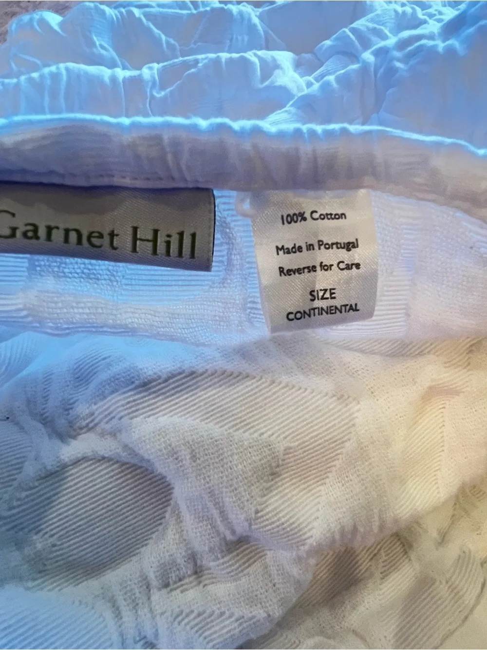 Beautiful Garnet Hill euro shams set of 2 puckered white cotton excellent cond